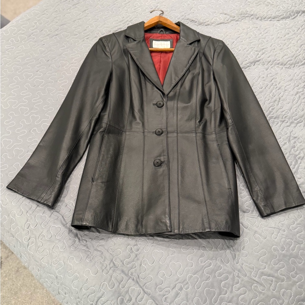 PRICE DROP TONIGHT ONLY
 Worthington Genuine Leather Blazer – Black - Picture 3 of 14